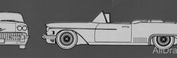 Cadillac Eldorado Biarritz Convertible (1958) - drawings (drawings) of the car